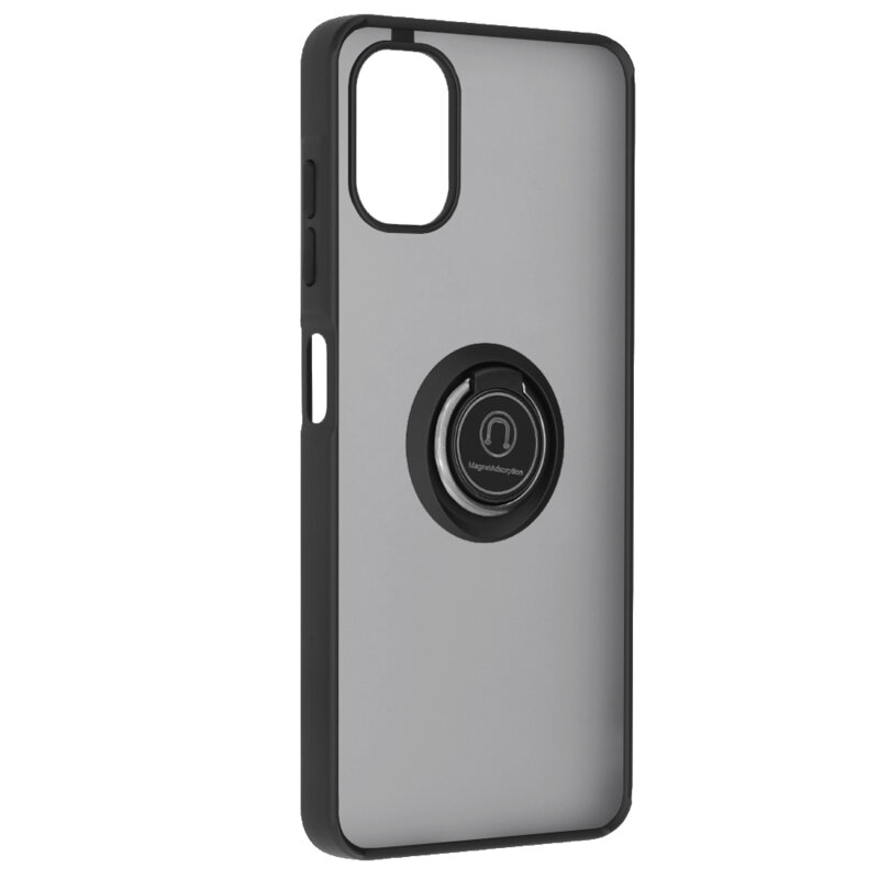 Husa Samsung Galaxy A06 Techsuit Glinth cu inel suport stand magnetic, negru