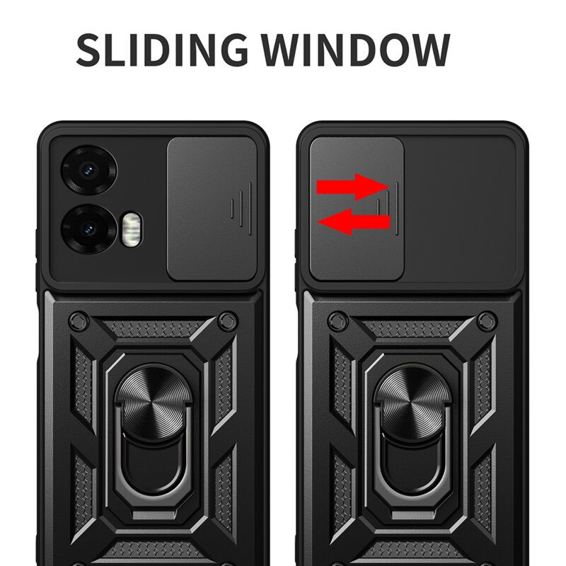 Husa Motorola Moto G35 protectie camera Techsuit CamShield Series, negru