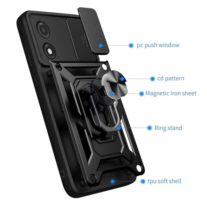 Husa Tecno Pova 5 Pro protectie camera Techsuit CamShield Series, negru