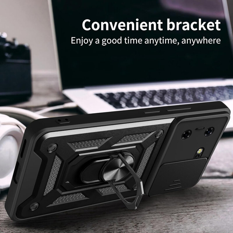 Husa Tecno Pova 5 Pro protectie camera Techsuit CamShield Series, negru