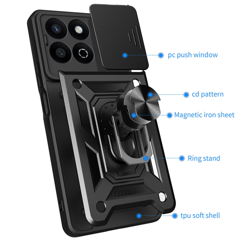 Husa Honor 200 Smart protectie camera Techsuit CamShield Series, negru