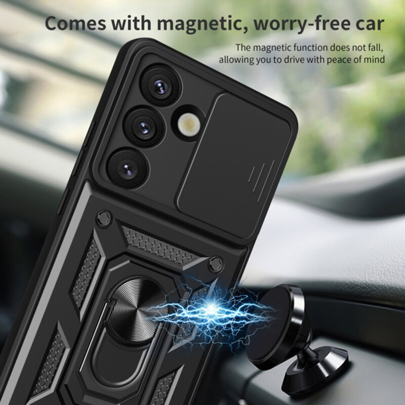 Husa Samsung Galaxy S25 protectie camera Techsuit CamShield Series, negru