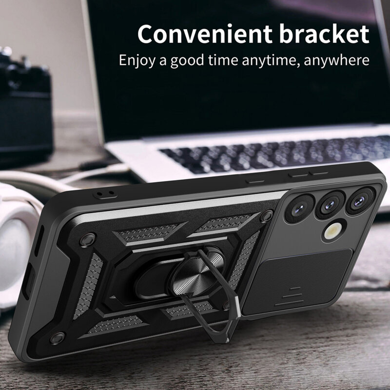 Husa Samsung Galaxy S25 Plus protectie camera Techsuit CamShield Series, negru