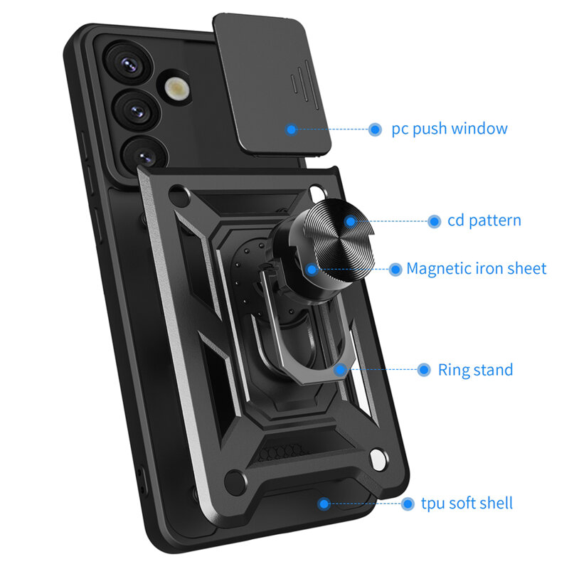 Husa Samsung Galaxy S25 protectie camera Techsuit CamShield Series, albastru