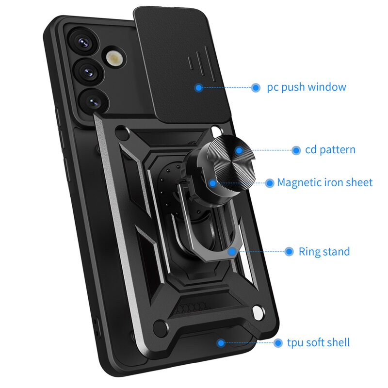 Husa Samsung Galaxy S25 Plus protectie camera Techsuit CamShield Series, albastru