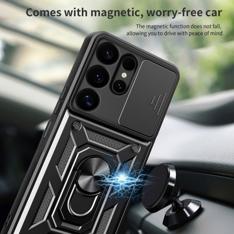 Husa Samsung Galaxy S25 Ultra protectie camera Techsuit CamShield Series, negru