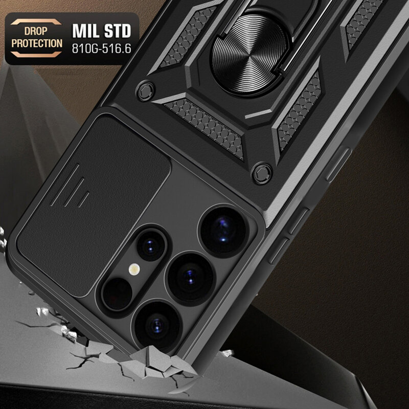 Husa Samsung Galaxy S25 Ultra protectie camera Techsuit CamShield Series, albastru