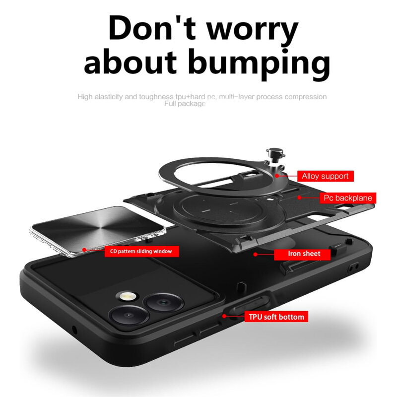 Husa Honor 200 Smart Techsuit CamGuard Pro, roz auriu