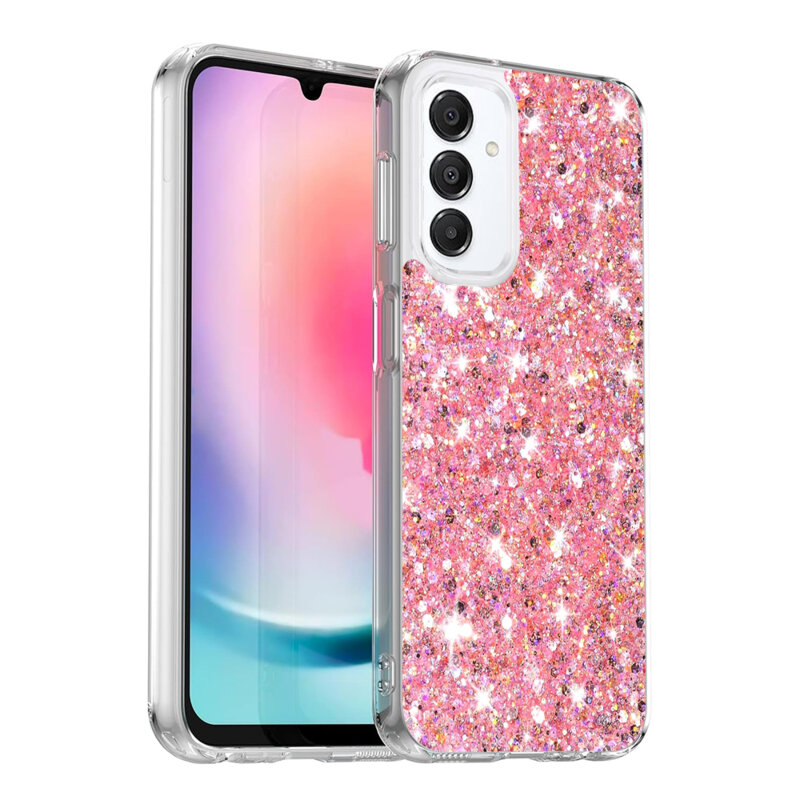 Husa cu sclipici Samsung Galaxy A16 Techsuit Sparkly Glitter, roz
