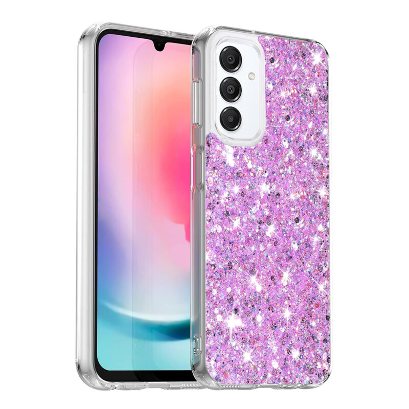 Husa cu sclipici Samsung Galaxy A16 Techsuit Sparkly Glitter, magenta