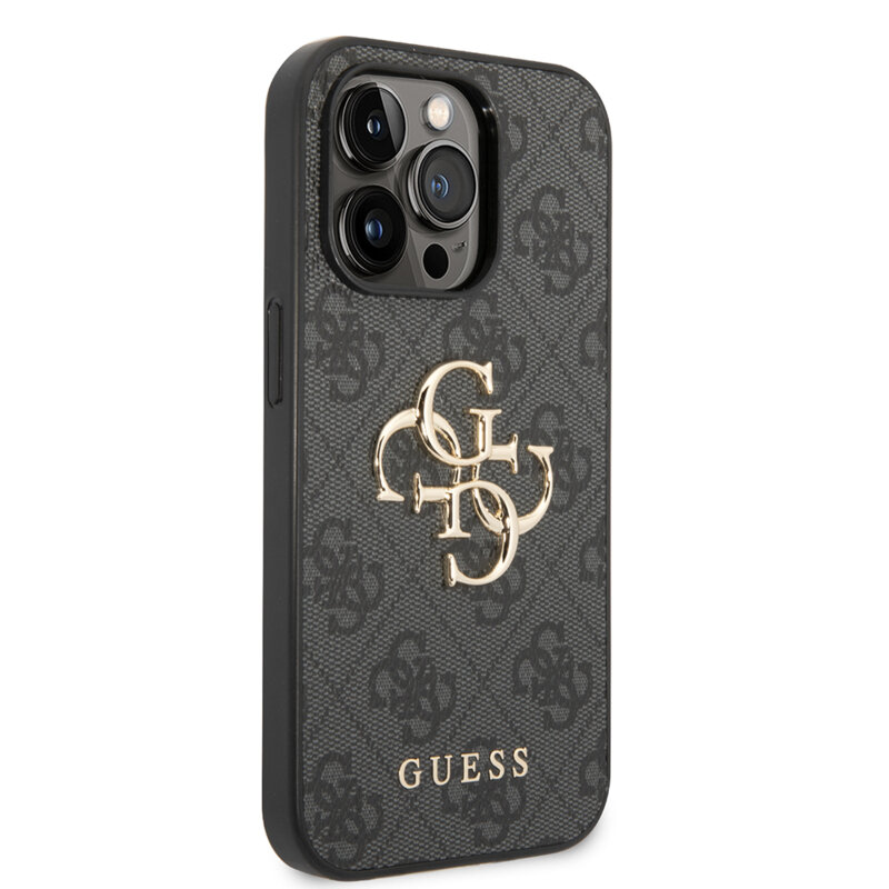 Husa originala Guess iPhone 15 Pro Max Hardcase 4G Big Metal Logo, gri, GUHCP15X4GMGGR