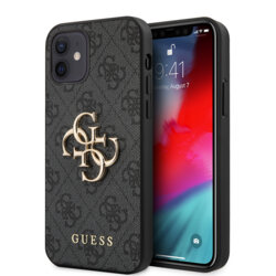 Husa originala Guess iPhone 12 Hardcase 4G Big Metal Logo, gri, GUHCP12M4GMGGR