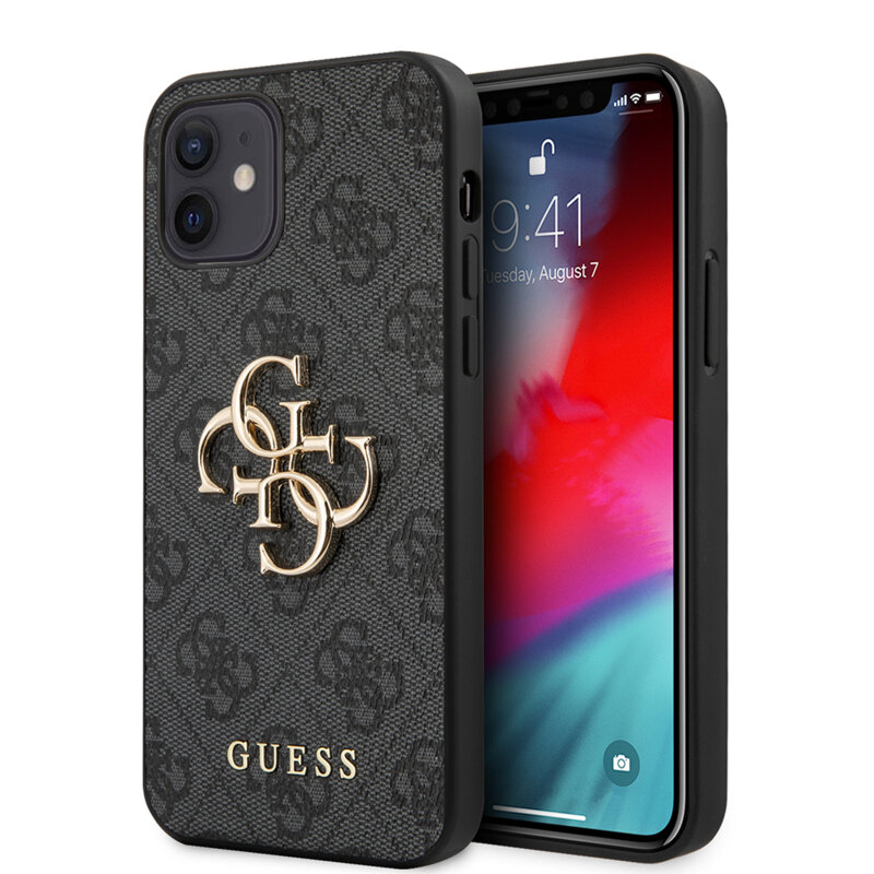 Husa originala Guess iPhone 12 Hardcase 4G Big Metal Logo, gri, GUHCP12M4GMGGR