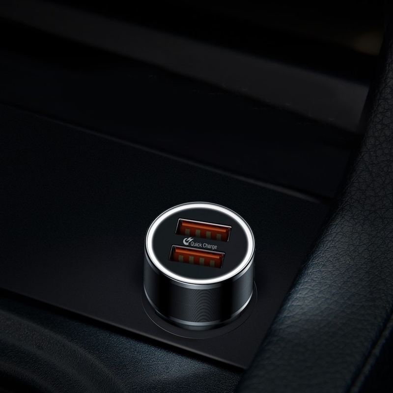 Incarcator Auto Baseus Quick Charge 3.0 2xUSB 2.4A - CAXLD-B01 - Negru