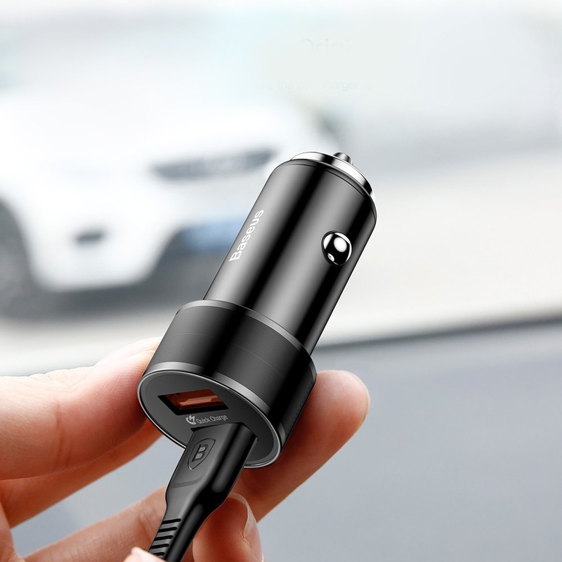 Incarcator Auto Baseus Quick Charge 3.0 2xUSB 2.4A - CAXLD-B01 - Negru
