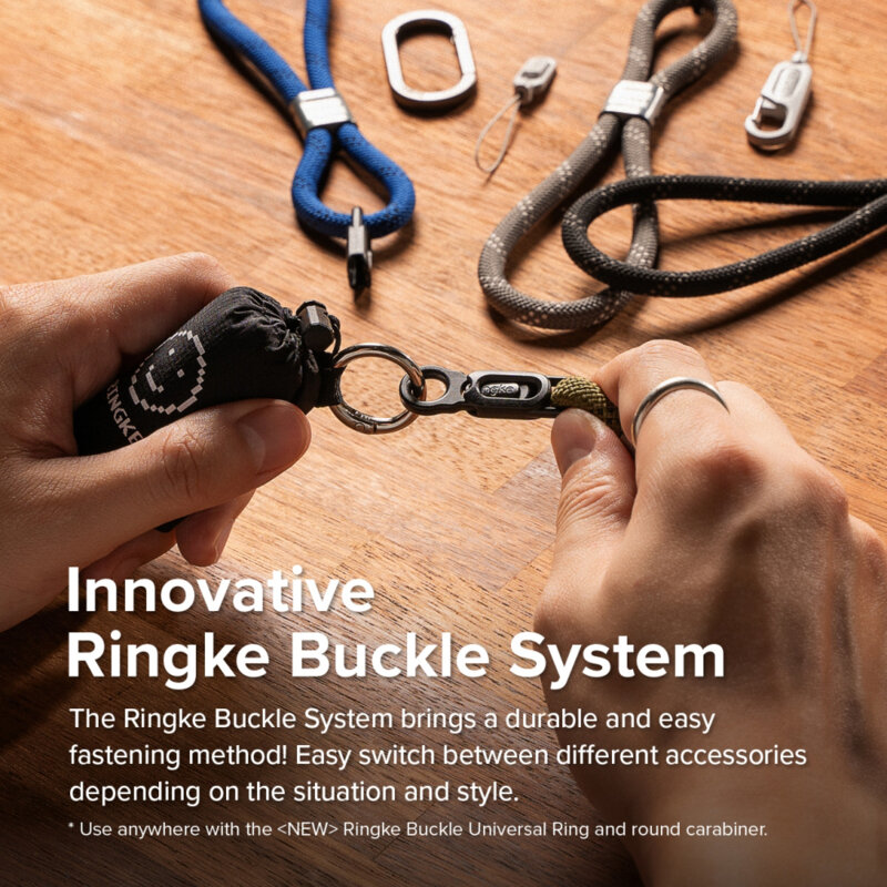 Snur universal pentru telefon, Ringke Rope Hand Strap, negru