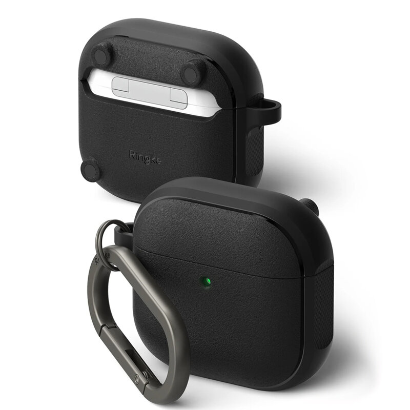 Husa AirPods 4 carabinera Ringke Onyx Magnetic, negru