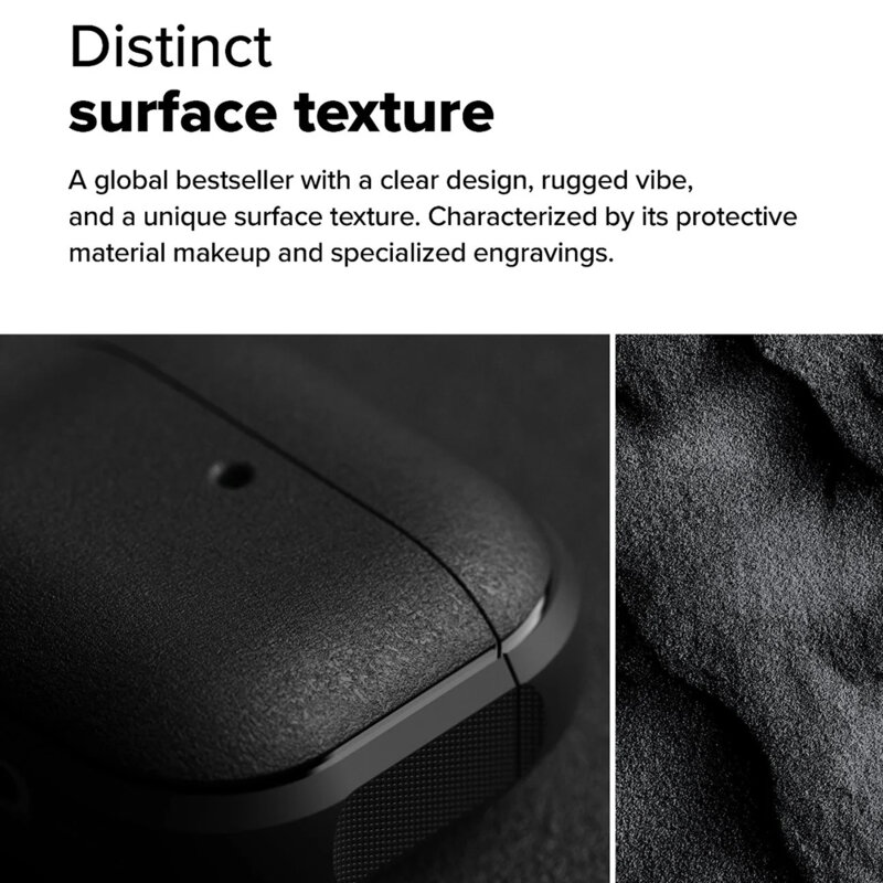 Husa AirPods 4 carabinera Ringke Onyx Magnetic, gri