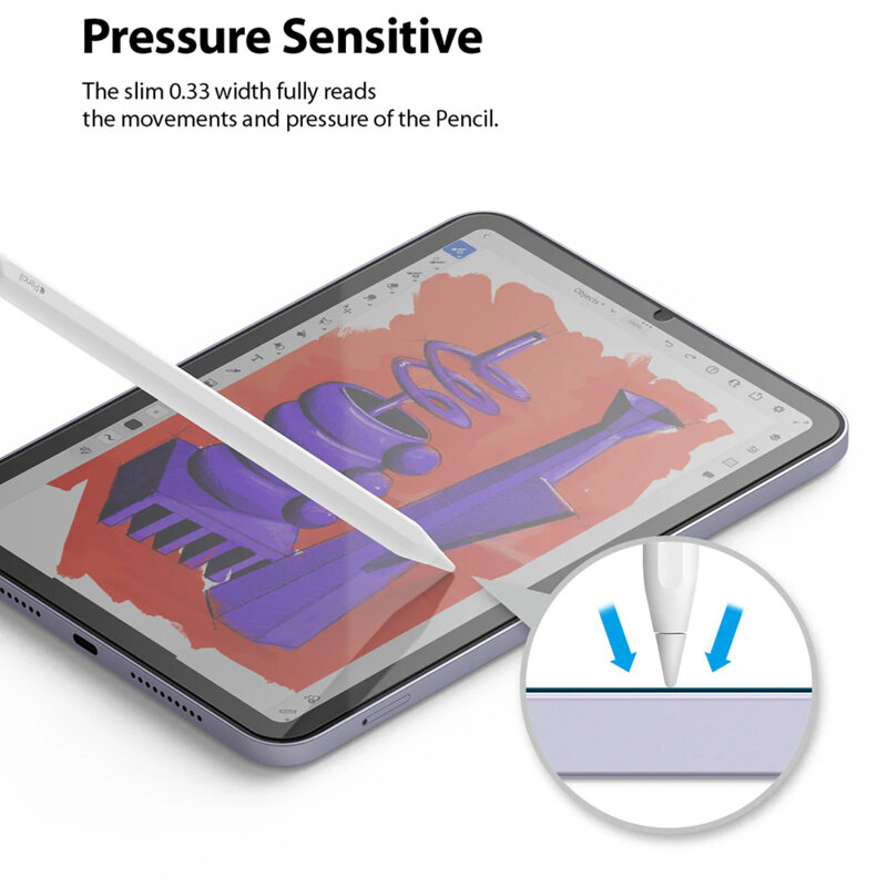 Folie sticla iPad mini 7 (2024) Ringke Tempered Glass Screen Protector, transparenta