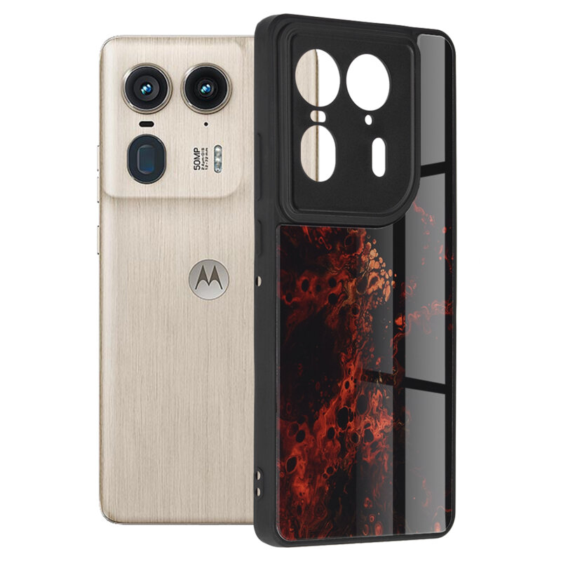 Husa Motorola Edge 50 Ultra Techsuit Glaze, Red Nebula