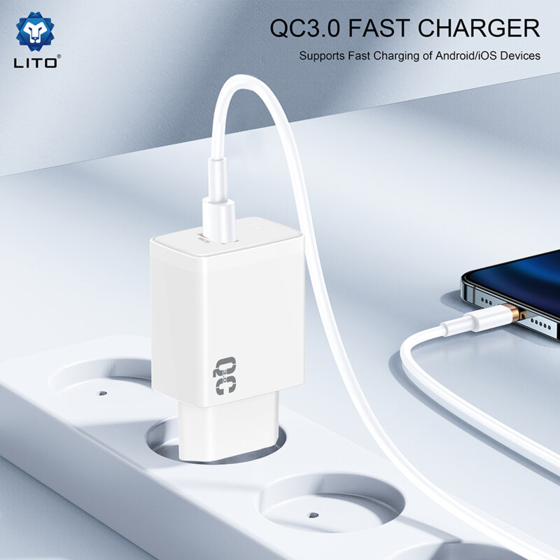 Incarcator priza USB 18W Lito, alb, LC08