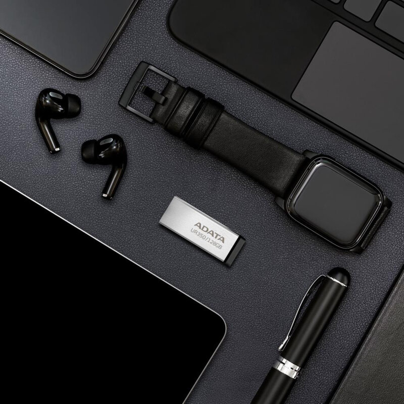 Stick USB, memorie externa 128GB Adata, UR350-128G-RSR/BK, gri