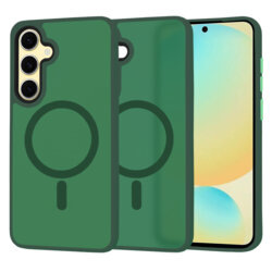 Husa Samsung Galaxy S24 FE Techsuit HaloFrost MagSafe Series, verde inchis