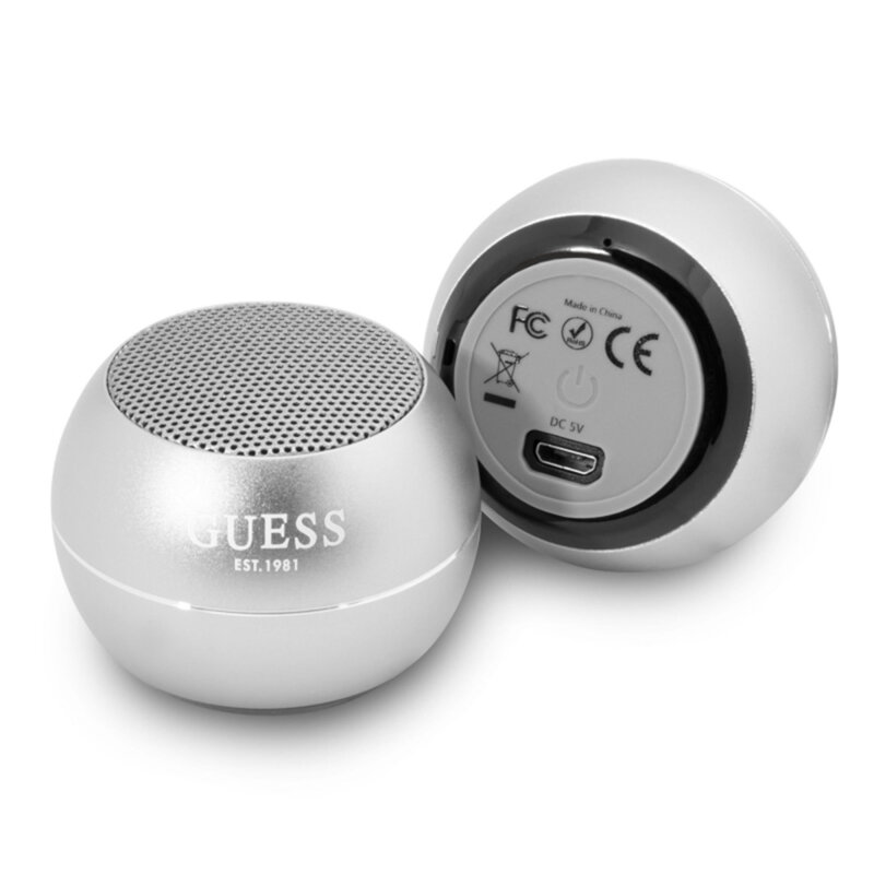 Mini boxa portabila wireless Bluetooth Guess GUWSALGEG, gri
