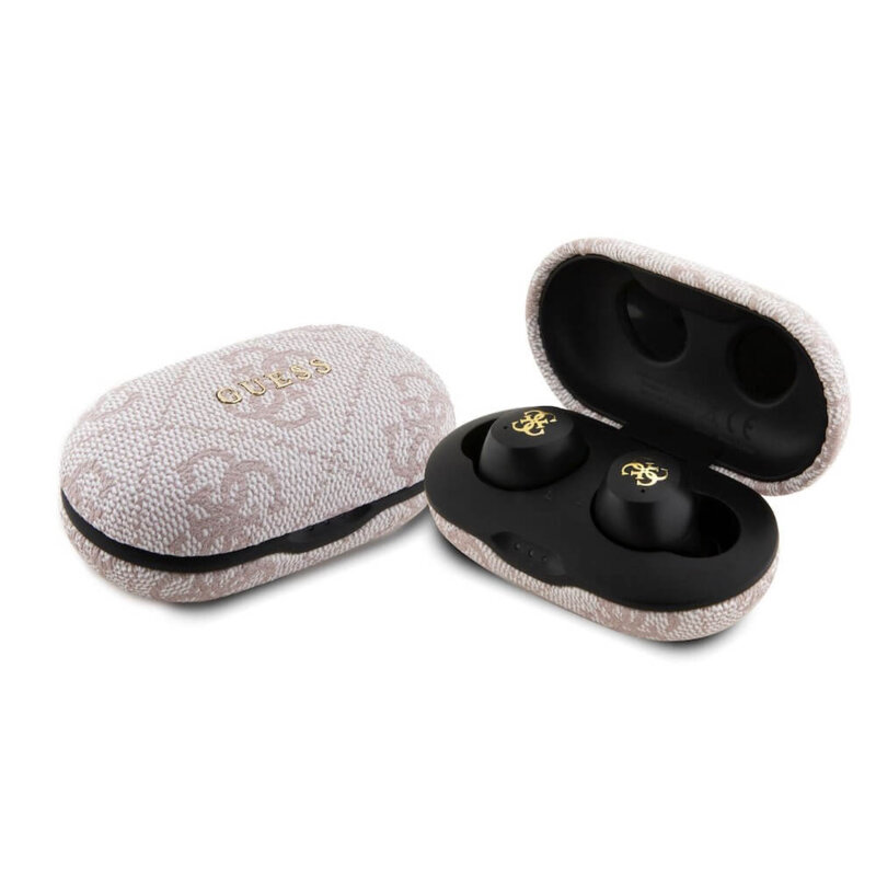 Casti Guess Bluetooth TWS, 4G Metal, roz, GUTWSP4EGP