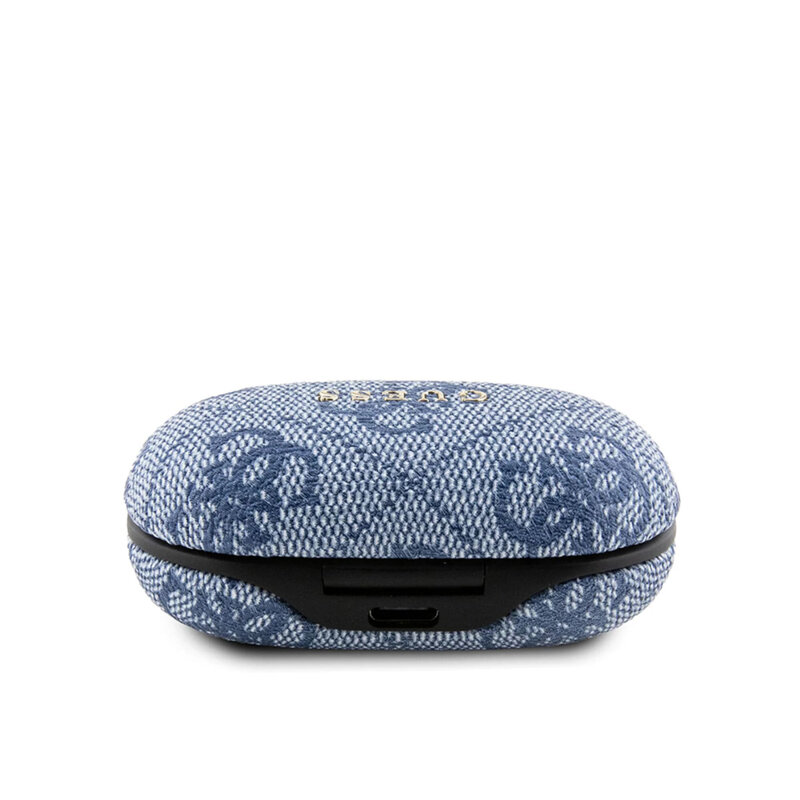 Casti Guess Bluetooth TWS, 4G Metal, albastru, GUTWSP4EGB
