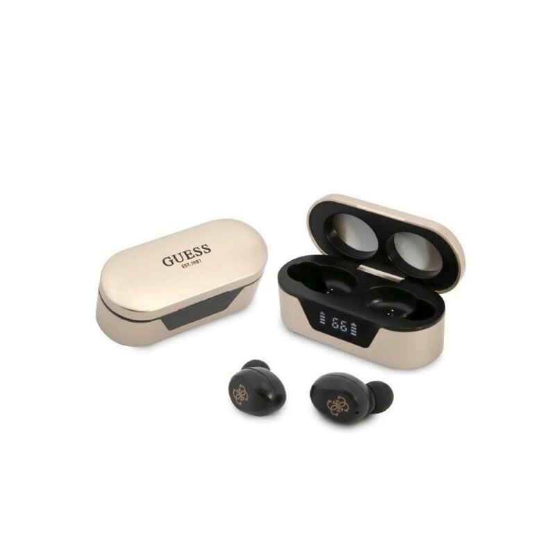Casti Bluetooth cu afisaj digital Guess, auriu, GUTWST31ED