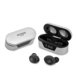 Casti Bluetooth cu afisaj digital Guess, argintiu, GUTWST31EG
