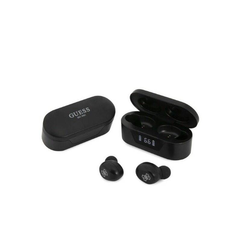 Casti Bluetooth cu afisaj digital Guess, negru, GUTWST31EK