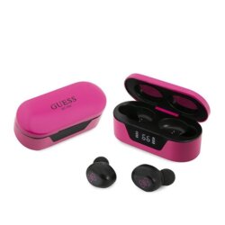 Casti Bluetooth cu afisaj digital Guess, magenta, GUTWST31EM