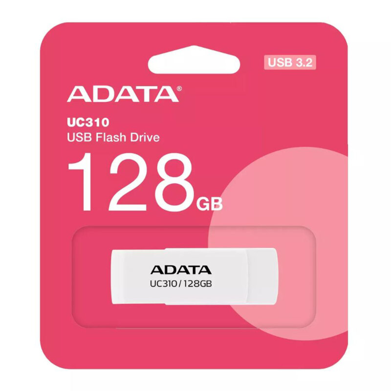 Memorie externa 128GB Adata, USB 3.2, UC310-128G-RWH, alb