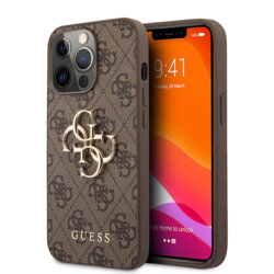 Husa originala Guess iPhone 13 Pro Hardcase 4G Big Metal Logo, maro, GUHCP13L4GMGBR