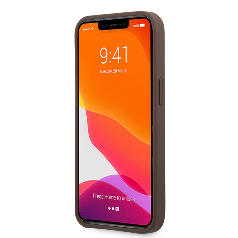 Husa originala Guess iPhone 13 Pro Hardcase 4G Big Metal Logo, maro, GUHCP13L4GMGBR