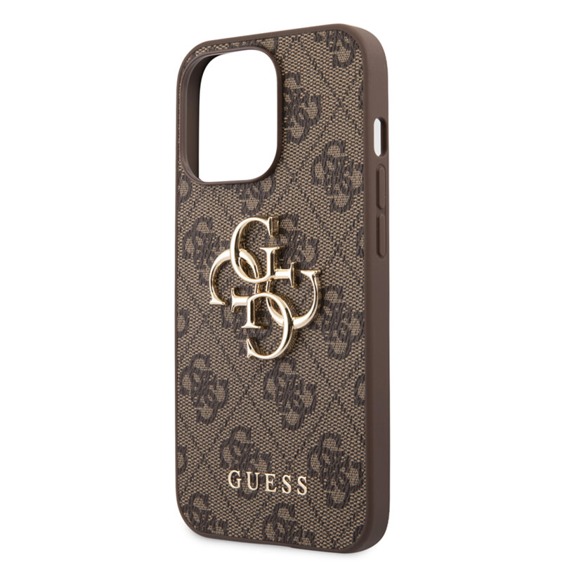 Husa originala Guess iPhone 13 Pro Hardcase 4G Big Metal Logo, maro, GUHCP13L4GMGBR