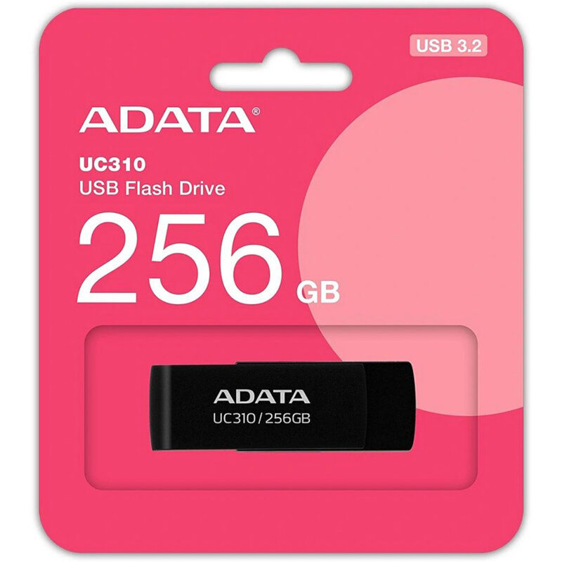 Memorie externa 256GB Adata, USB 3.2, UC310-256G-RBK, negru