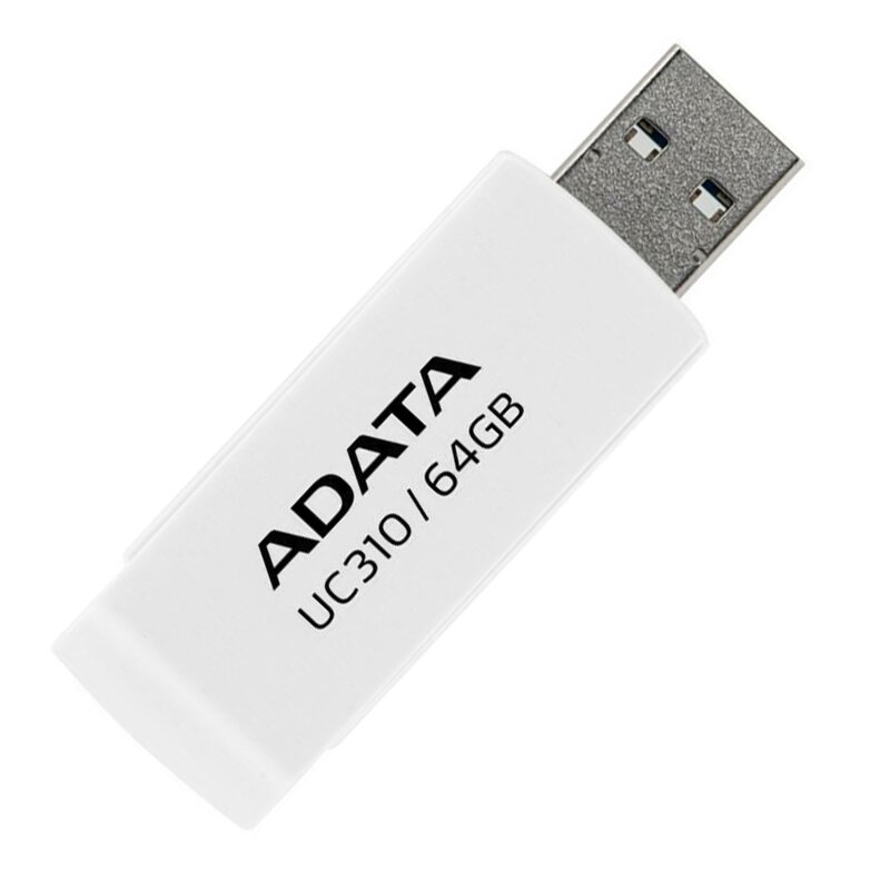 Memorie externa 64GB Adata, USB 3.2, UC310-64G-RWH, alb