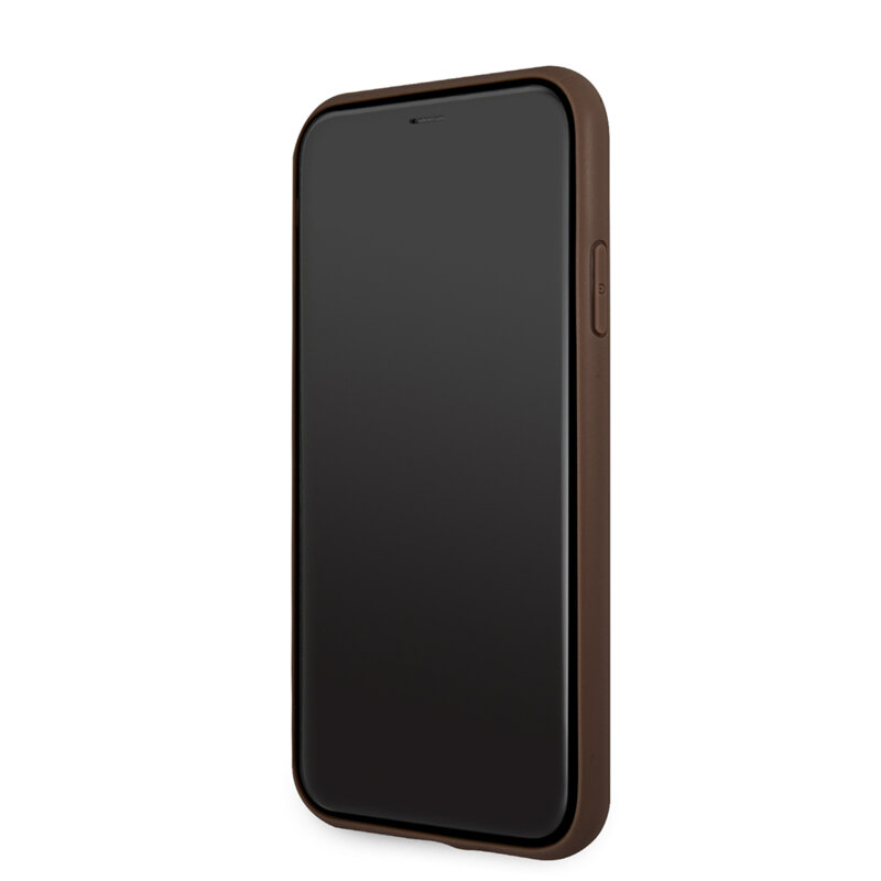 Husa originala Guess iPhone 11 Hardcase 4G Big Metal Logo, maro, GUHCN614GMGBR