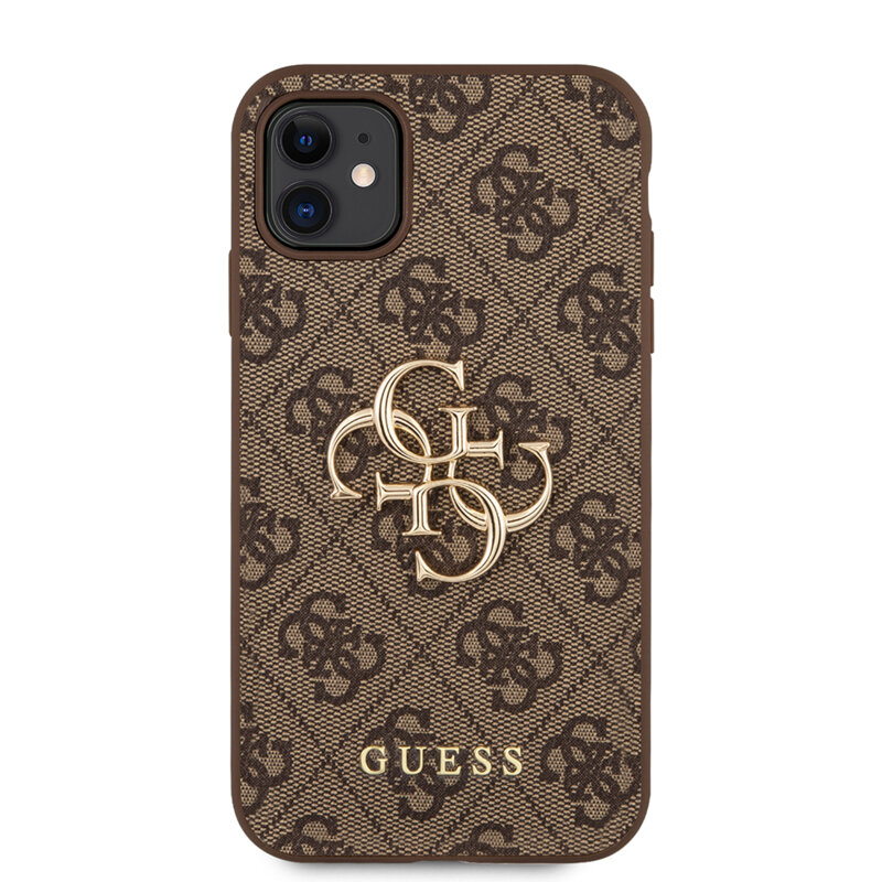 Husa originala Guess iPhone 11 Hardcase 4G Big Metal Logo, maro, GUHCN614GMGBR