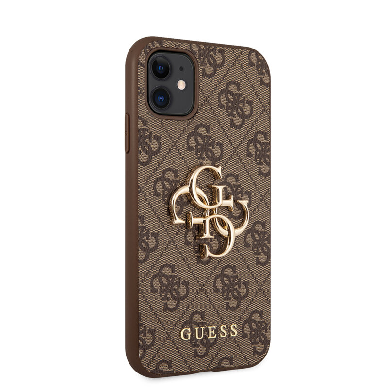 Husa originala Guess iPhone 11 Hardcase 4G Big Metal Logo, maro, GUHCN614GMGBR