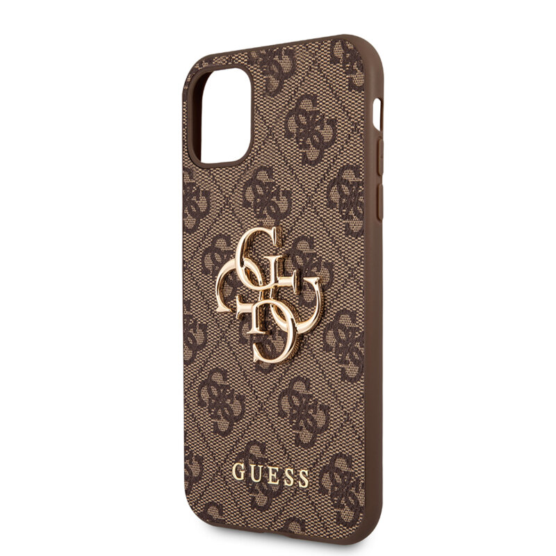 Husa originala Guess iPhone 11 Hardcase 4G Big Metal Logo, maro, GUHCN614GMGBR