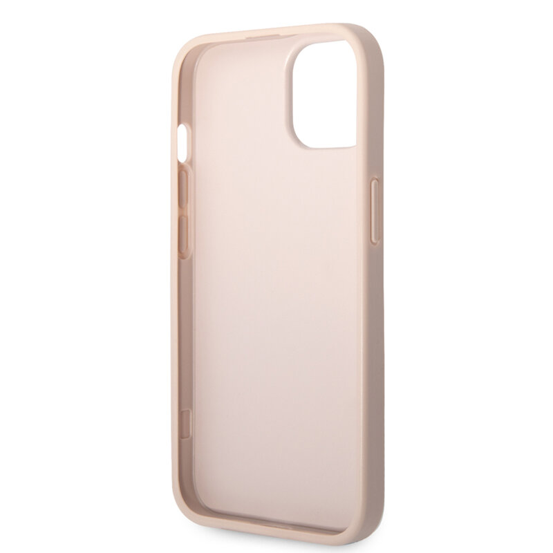 Husa iPhone 15 Guess Leather 4G Metal Logo, roz, GUHCP15S4GMGPI