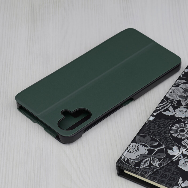 Husa Samsung Galaxy A06 Eco Leather View flip tip carte, verde