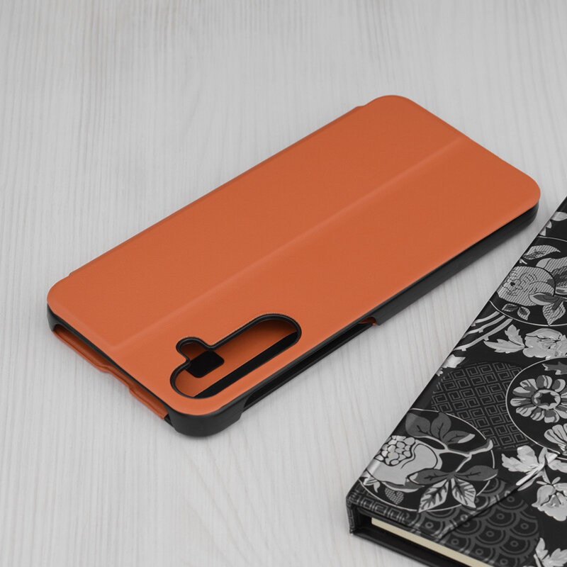 Husa Samsung Galaxy A16 Eco Leather View flip tip carte, portocaliu
