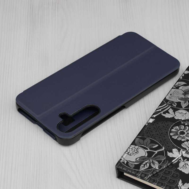 Husa Samsung Galaxy A16 5G Eco Leather View flip tip carte, albastru
