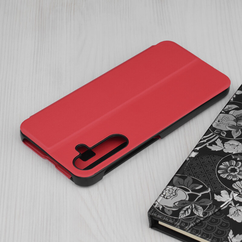 Husa Samsung Galaxy A16 5G Eco Leather View flip tip carte, rosu