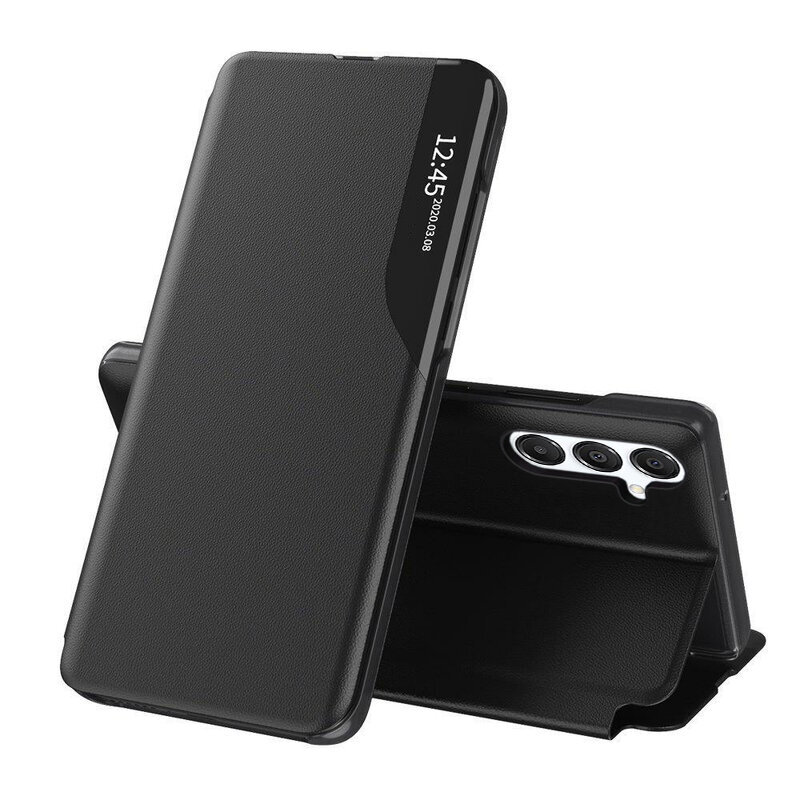 Husa Samsung Galaxy A16 5G Eco Leather View flip tip carte, negru